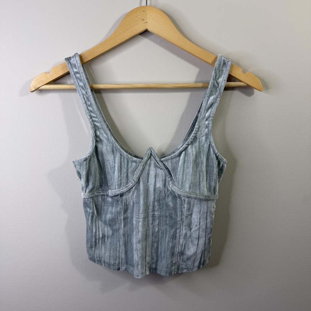 Urban Outfitters Tank Top Womens Small Cropped Velvet Corset Sweetheart Chic NEW